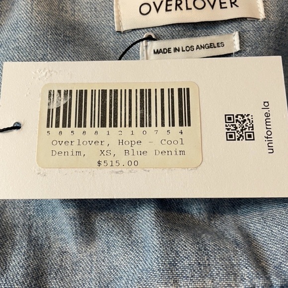 OVERLOVER Revolve Women's Hope Cool Blue Denim Jumpsuit Sz XS NEW - Picture 12 of 12